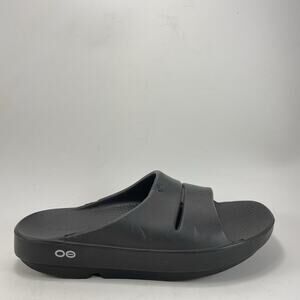 Oofos Ooahh Slide Sandals Womens Size 8 Black Comfort Recovery Relax Shoes